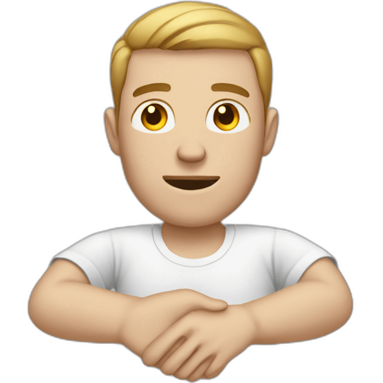 white man with broken hand emoji