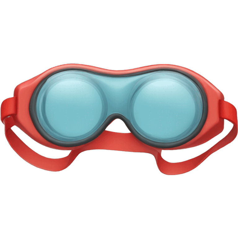 swimming goggles with red frame， spindle-like form，sharp edges emoji