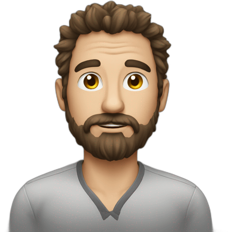 Hairy guy editing photoshop emoji