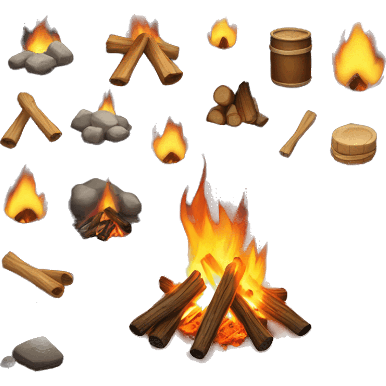 Camp fire at night  emoji