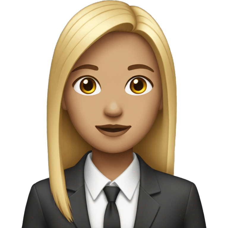 girl with straight hair wearing a suit emoji