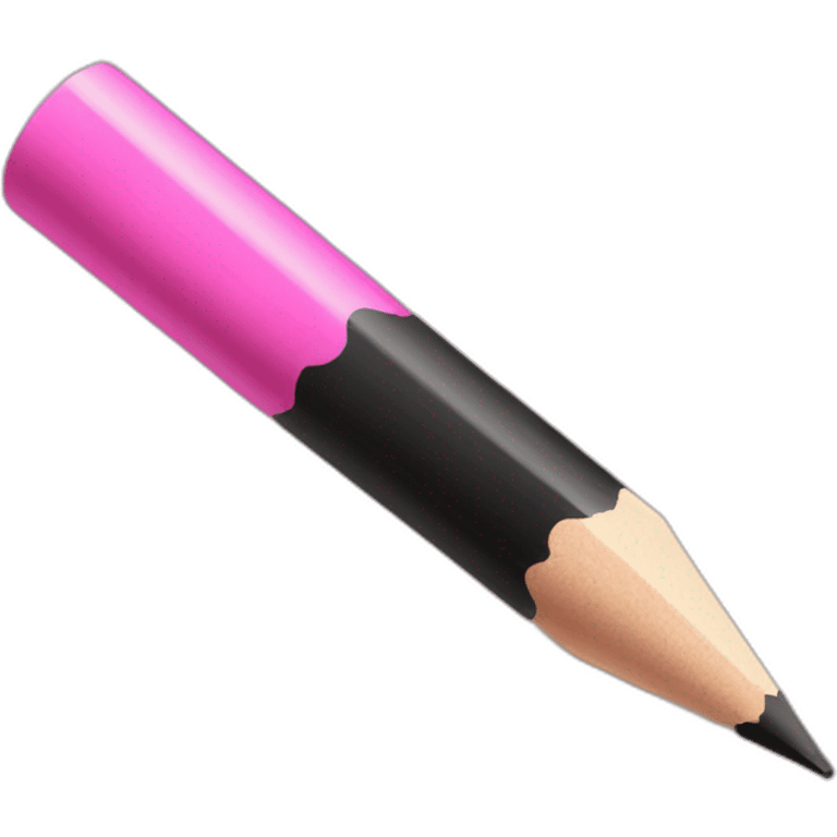 A pink black pencil emoji