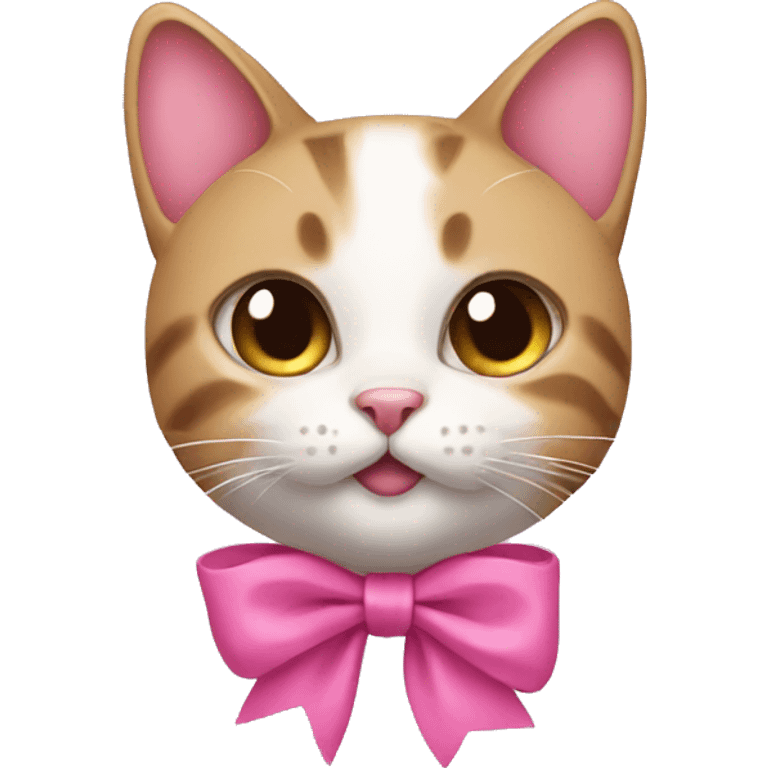 Cat with a pink bow  emoji