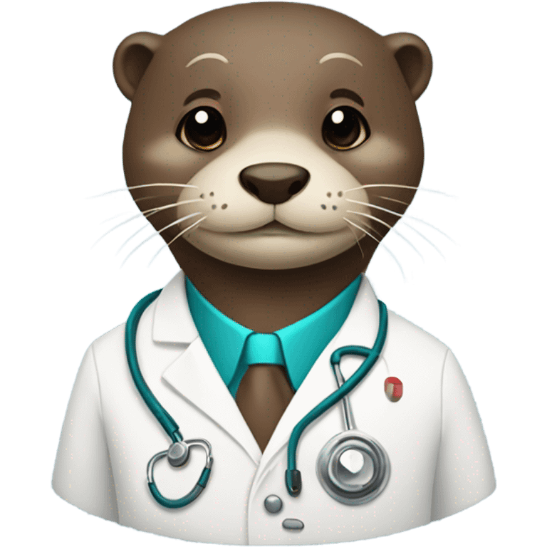 Otter wearing a doctors coat emoji