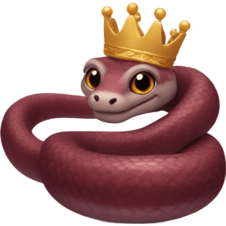 cute maroon snake with a crown emoji