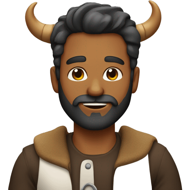 BROWN MAN WITH BEARD AND HORNS emoji