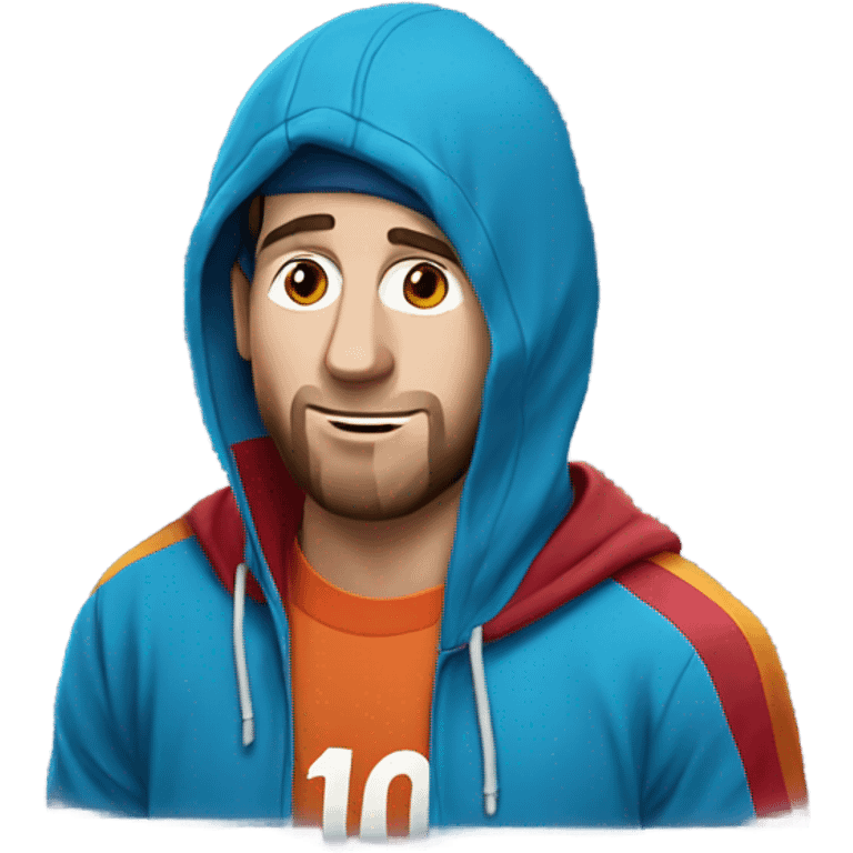 Messi wearing a hoodie emoji