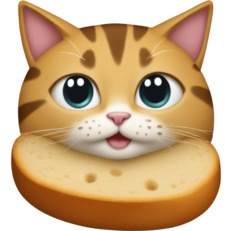 bread on top of a cat emoji