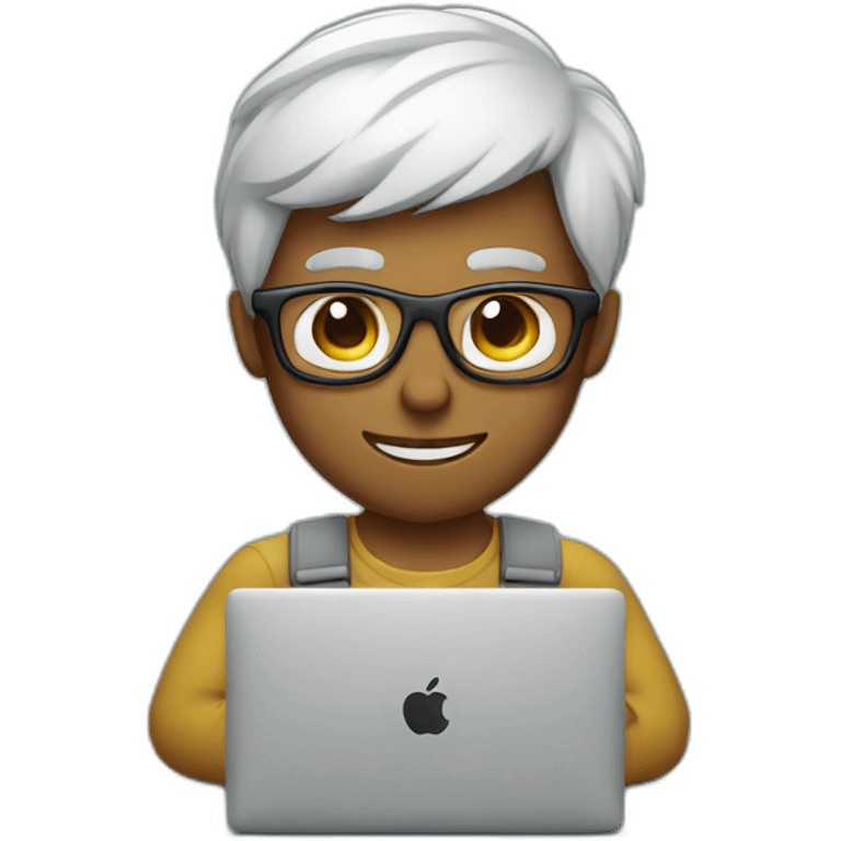 nerd with macbook emoji