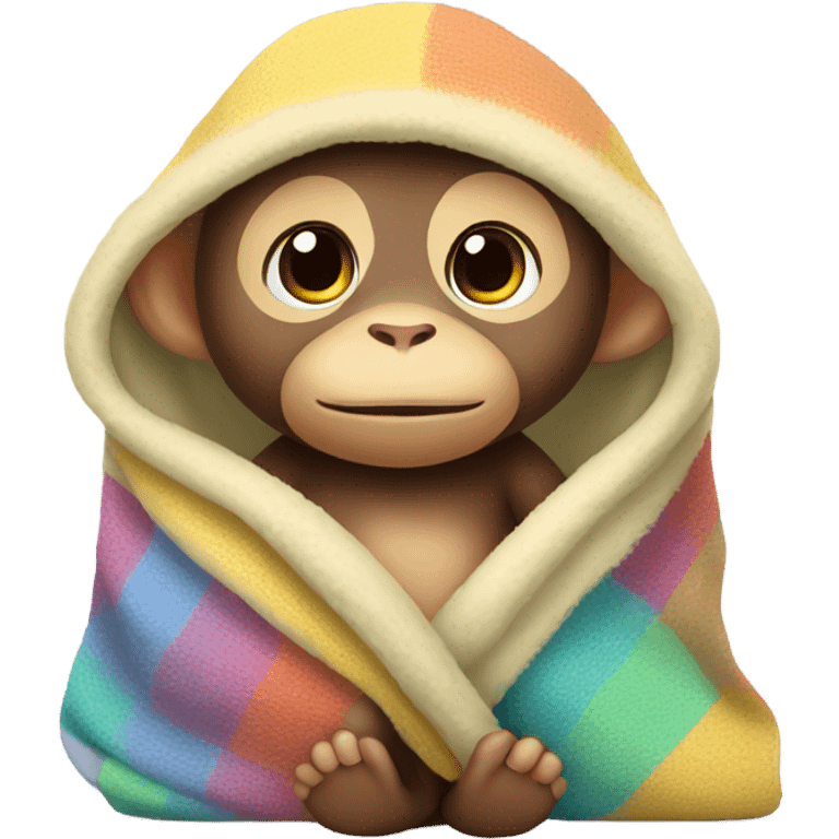 Baby monkey wrapped in a blanket emoji