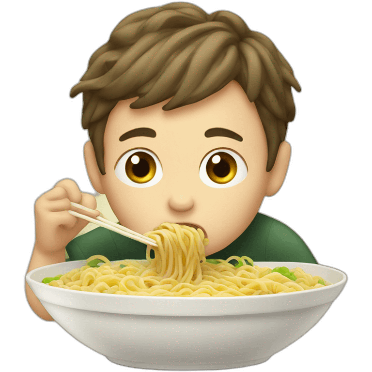 Boy slurping noodles emoji