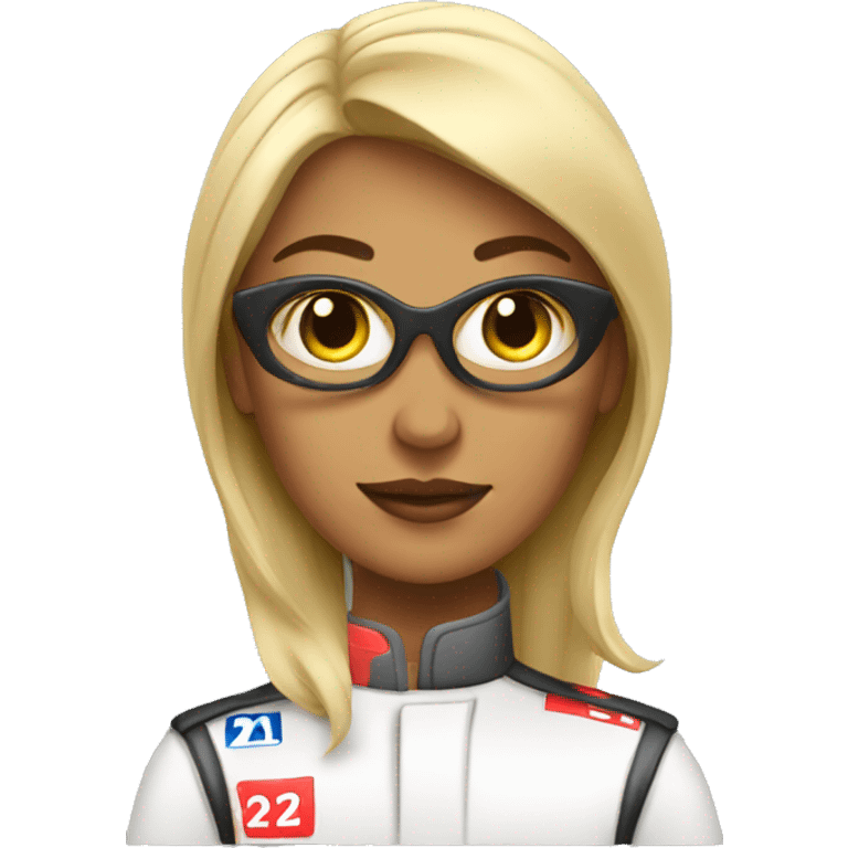 Woman driving racer car emoji