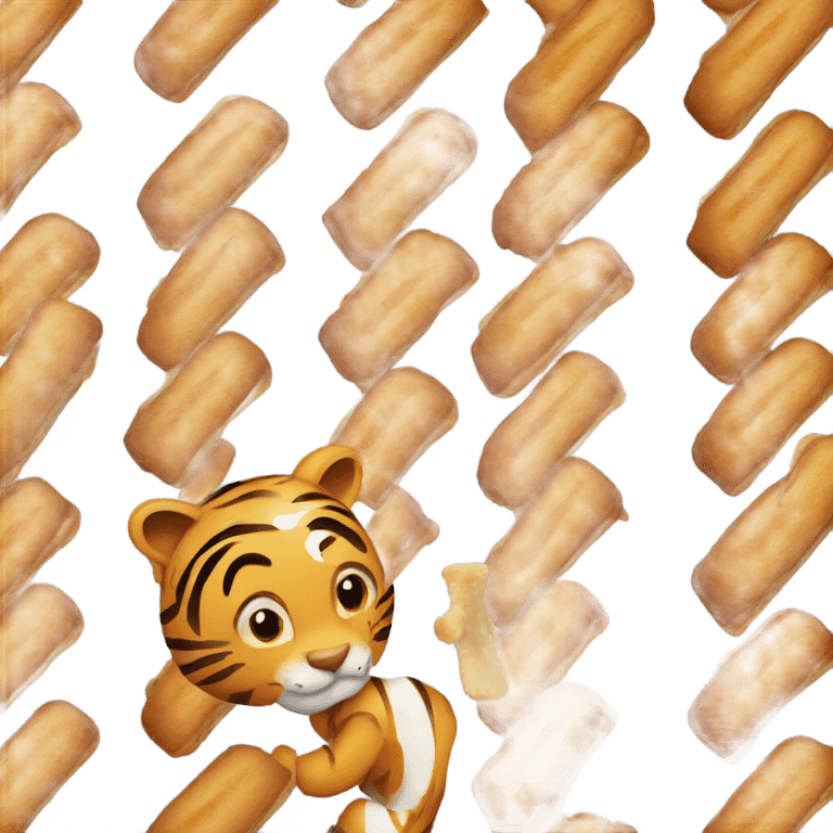 Tiger eating churro emoji