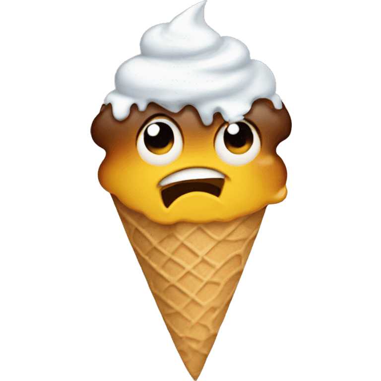 Cry face eating ice cream  emoji