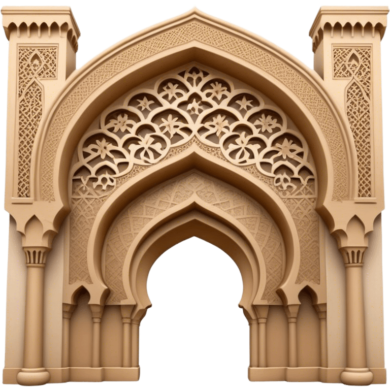 Cinematic Realistic Alhambra Landmark Emoji, capturing the intricate Moorish architecture, ornate arches. emoji