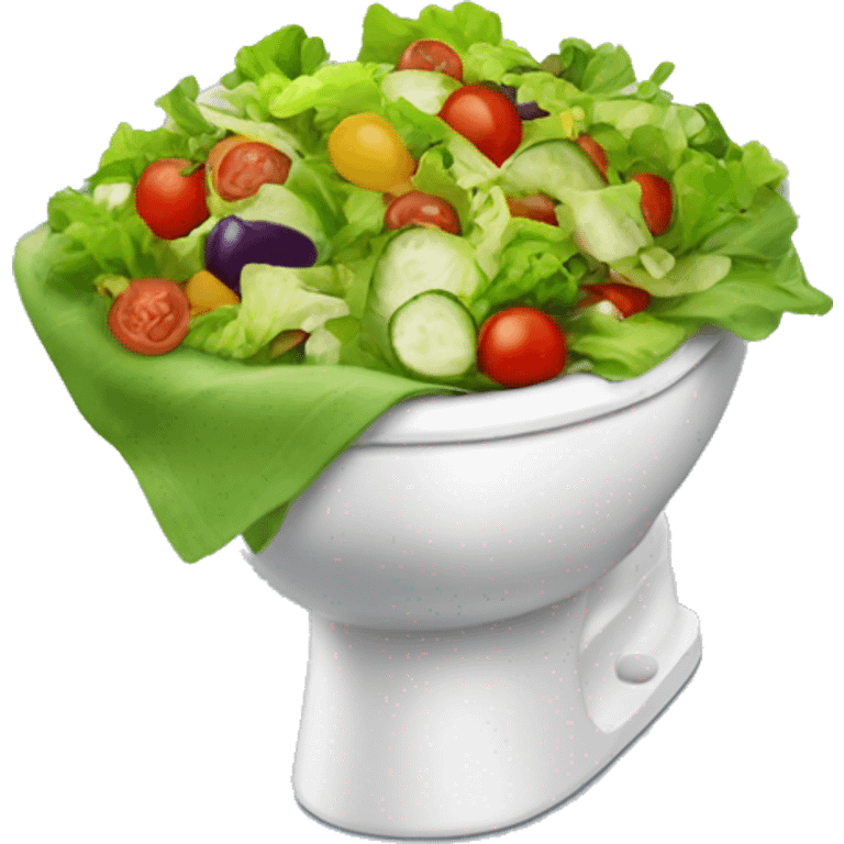 A Toilette filled with salad emoji