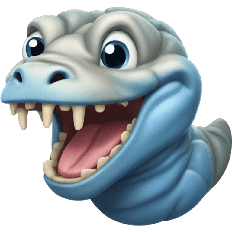 sticking blue tongue out brainlicker emoji