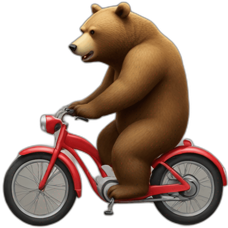 Huge Bear on a tiny bike emoji