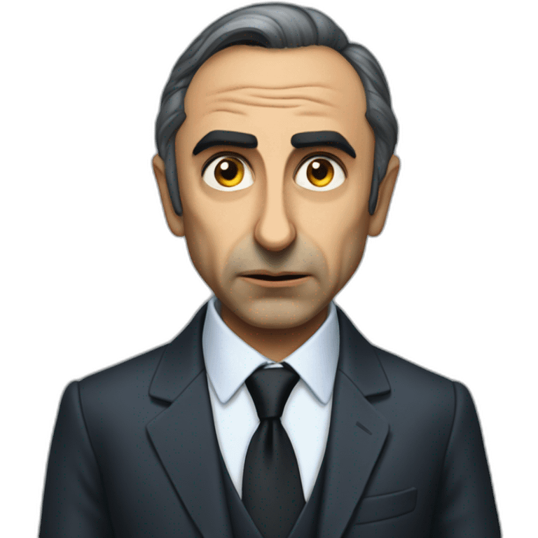 Eric Zemmour wearing suit angry emoji