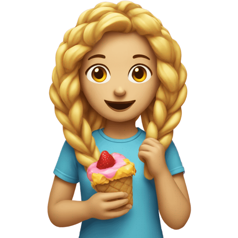 Girl eating sweet tart ropes emoji