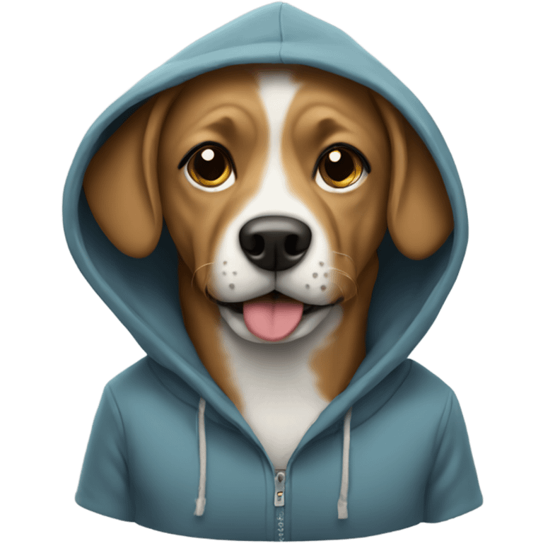 Dog wearing a hoodie emoji