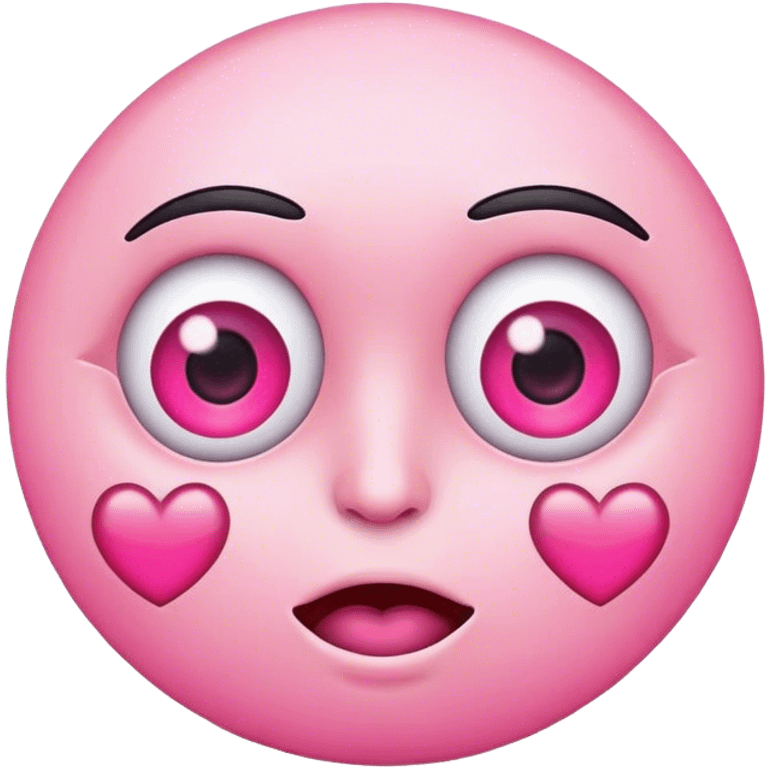 Heart eye face emoji but pink eyes instead of red emoji