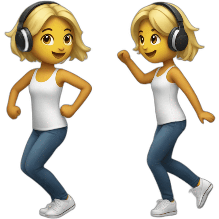 Girl dancing while listening music  emoji