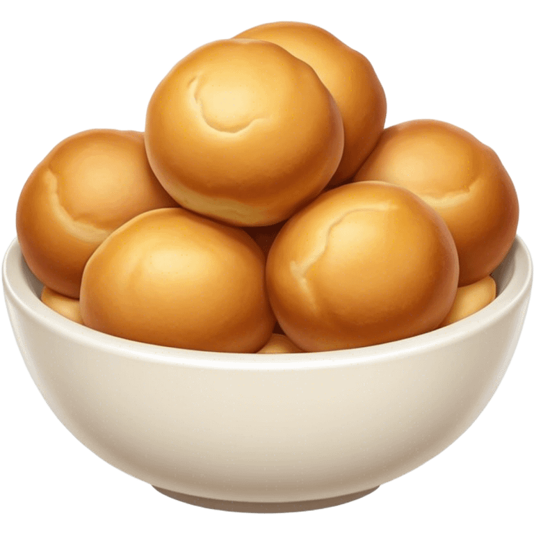 very spherical round fried dough balls in a bowl emoji