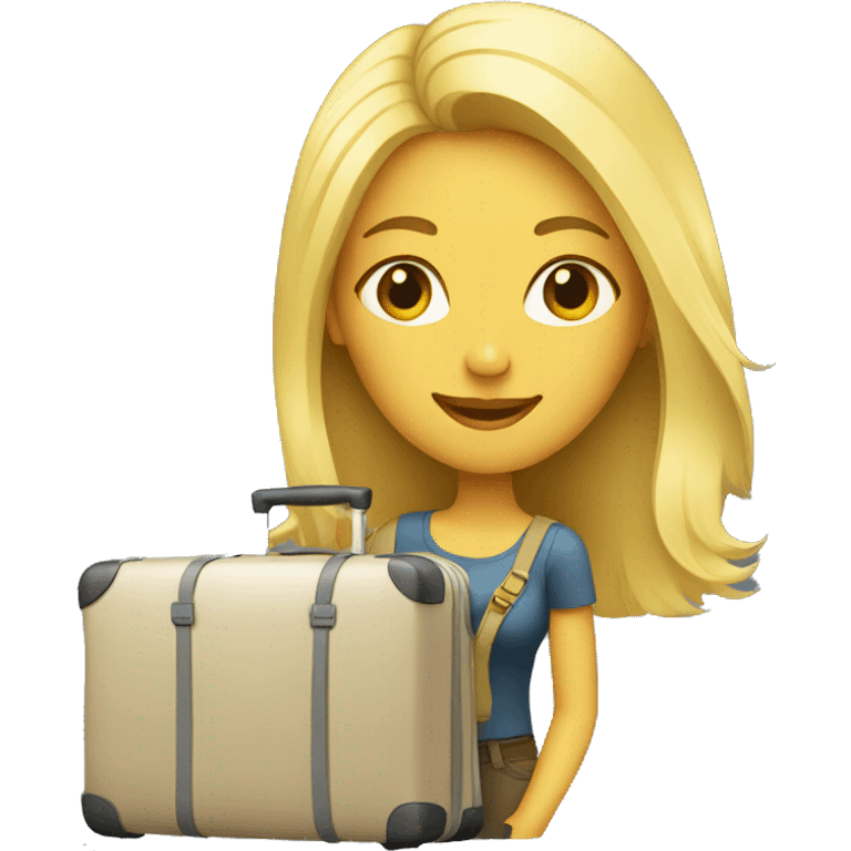 blonde woman with luggage emoji