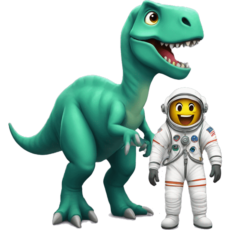 dinosaur with astronaut emoji