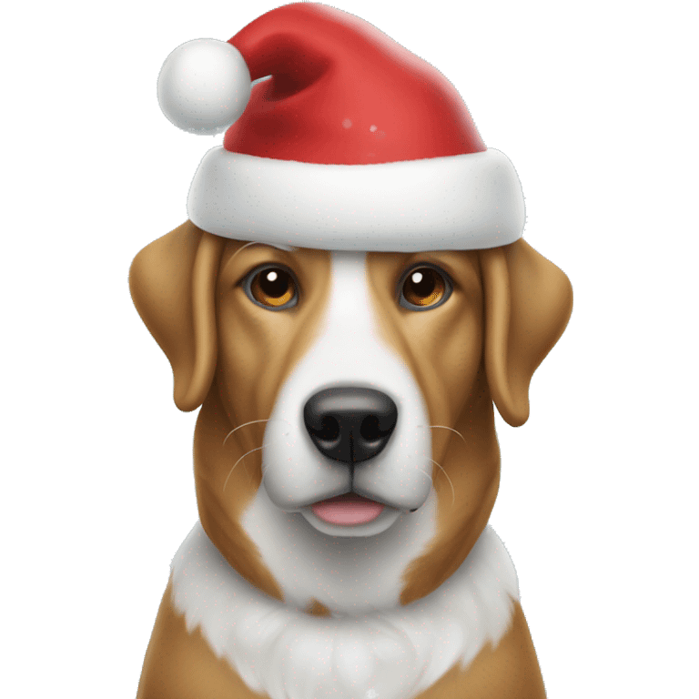 Dog with Christmas hat in snow emoji