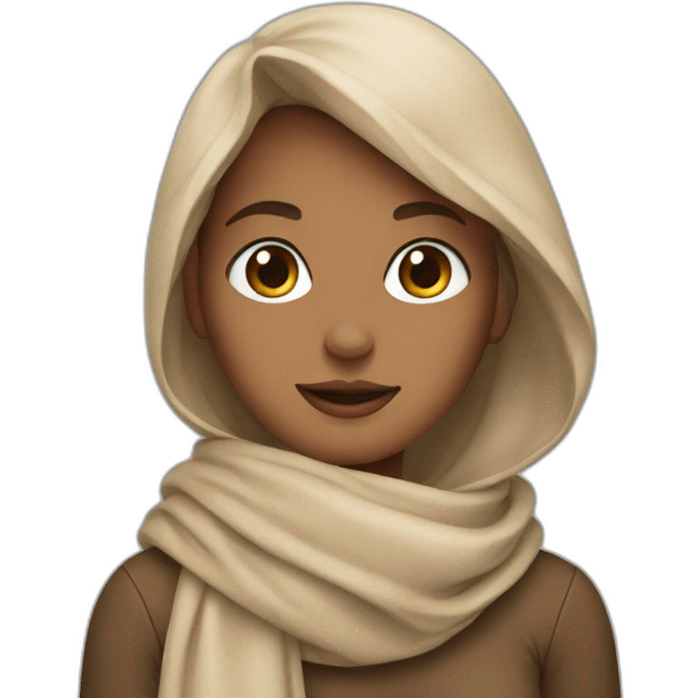 girl with beige scarf emoji