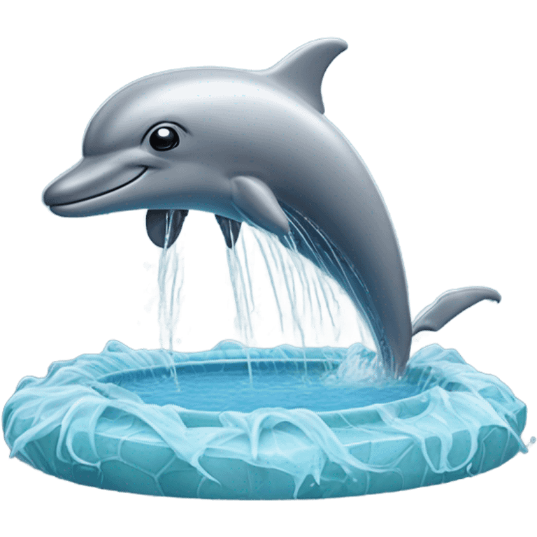 Dolphin-shaped fountain emoji