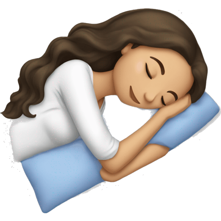 Brunette girl sleeping emoji