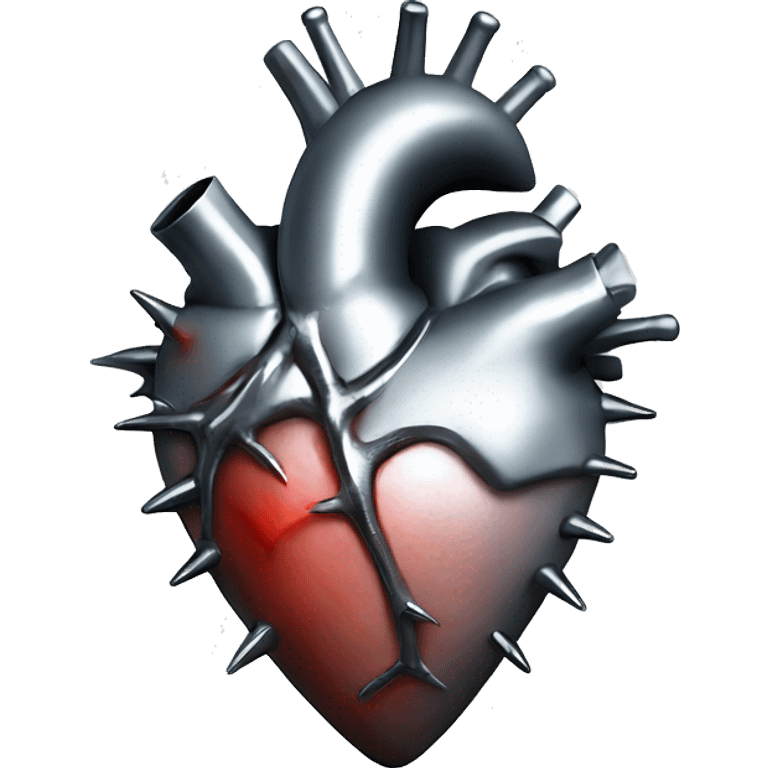 anatomical silver heart with spikes  emoji