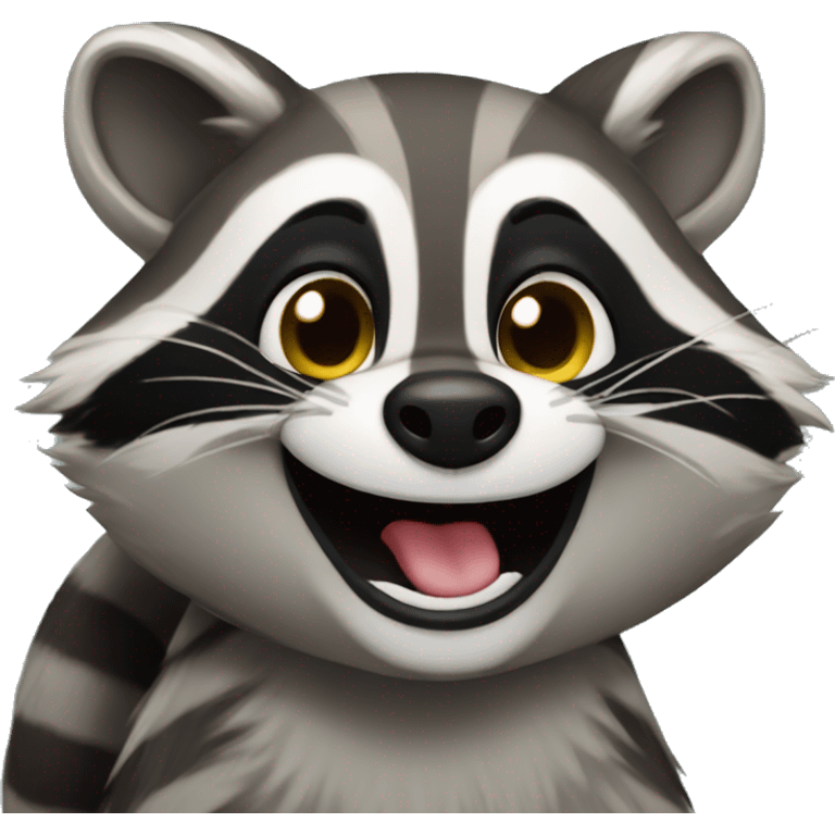 raccoon giggling  emoji