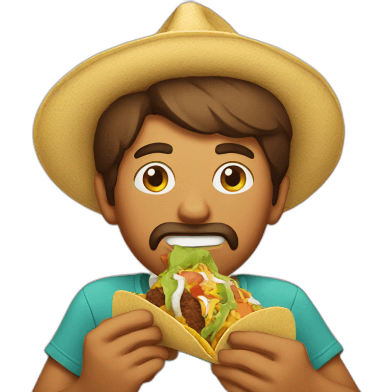 guy eating a tacos emoji