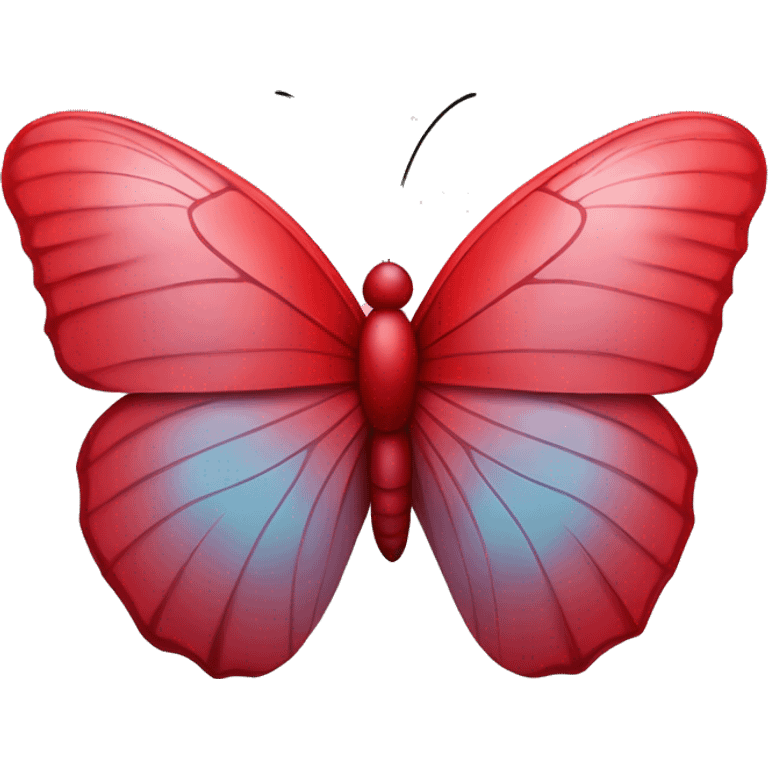 Red butterfly with a little heart shape outline on its left wing emoji