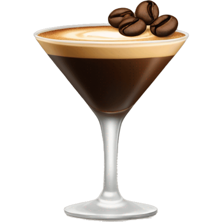 Espresso martini with three coffee beans on top as garnish emoji