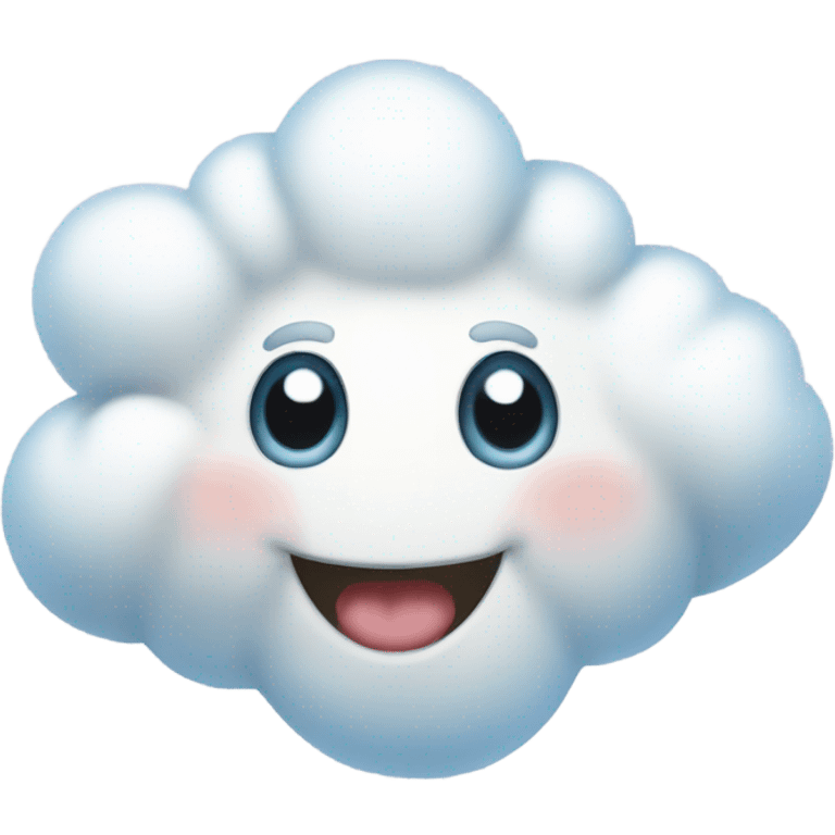 friendly cloud, good smile and cute emoji