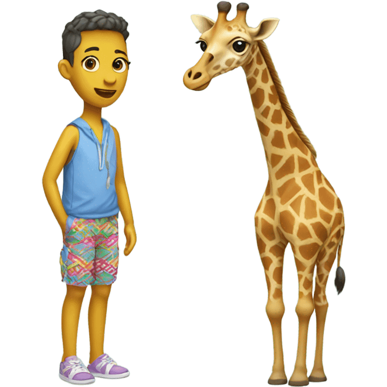 Giraffe in Bermuda shorts  emoji