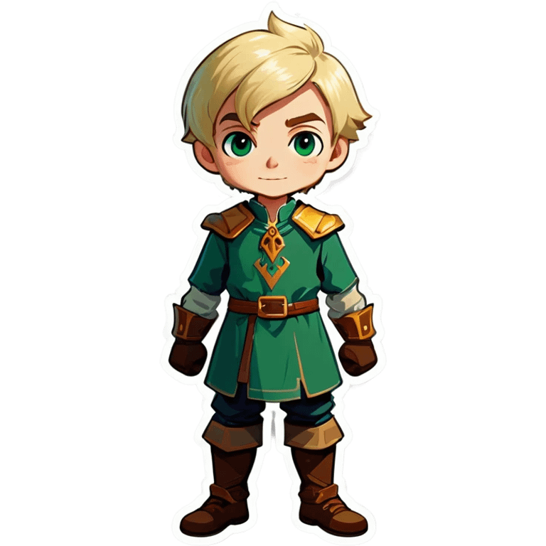 A blonde squire boy in a green tunic emoji