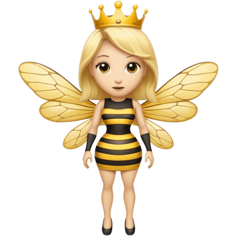 Full Body medium size Queen bee woman with  blonde hair and big nose emoji