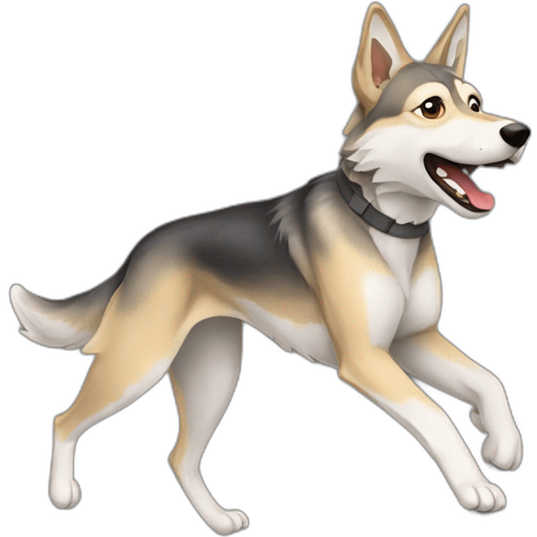 Czechoslovakian wolfdog running   emoji