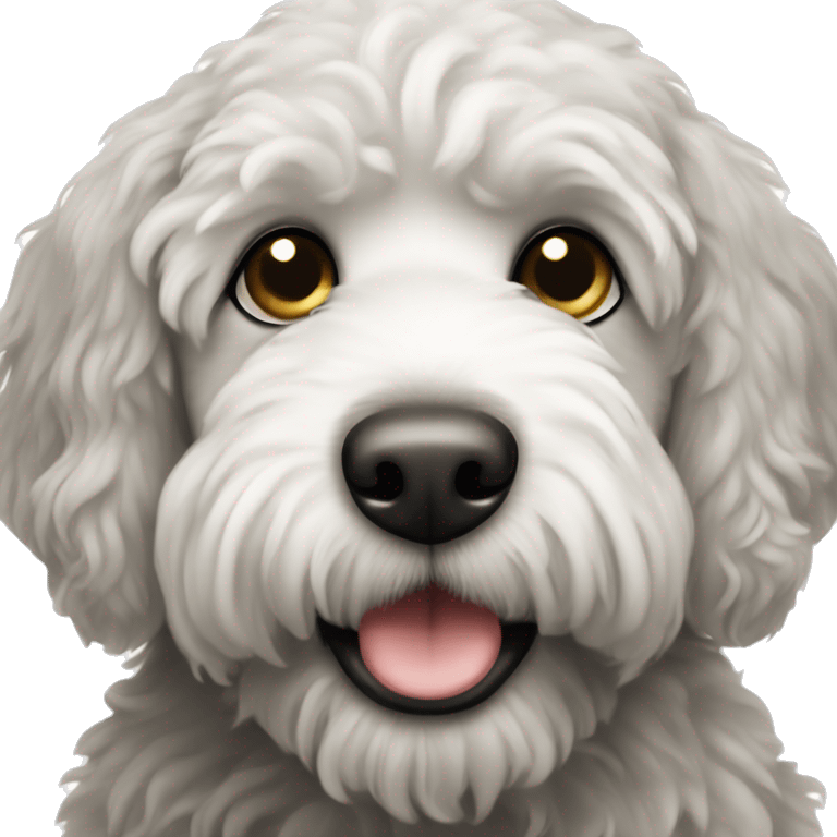 Black and white labradoodle emoji