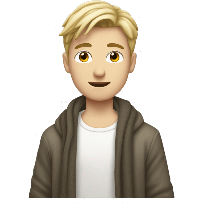 white teen guy with dirty blond hair with pashmina on emoji