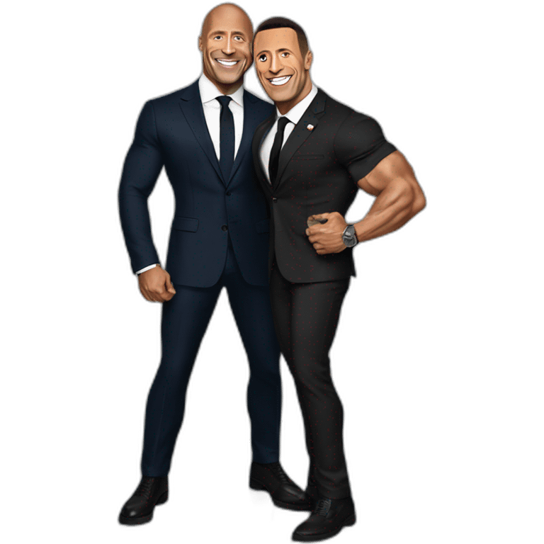 The rock with Emmanuel Macron  emoji