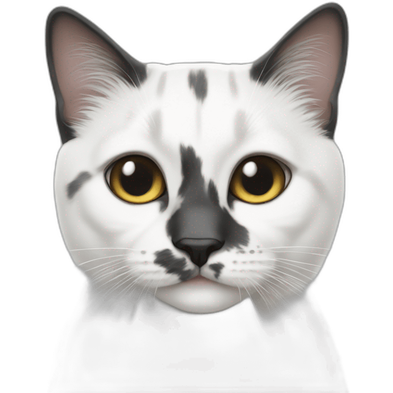 White cat with grey and black spots emoji