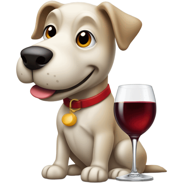 Dog drinking wine emoji