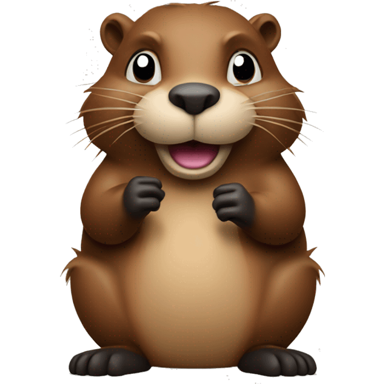 Beaver saying hello emoji